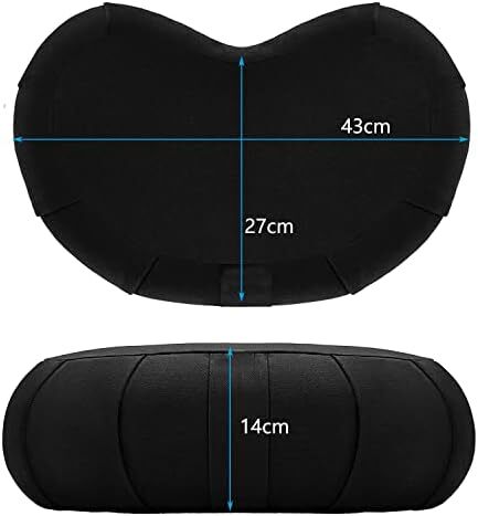 بالشتک مدیتیشن هلال - بالش مدیتیشن نیمه ماه یوگا برای نشستن روی زمین - بالشتک پر کننده بدنه گندم سیاه با روکش جداشدنی و دسته حمل Image