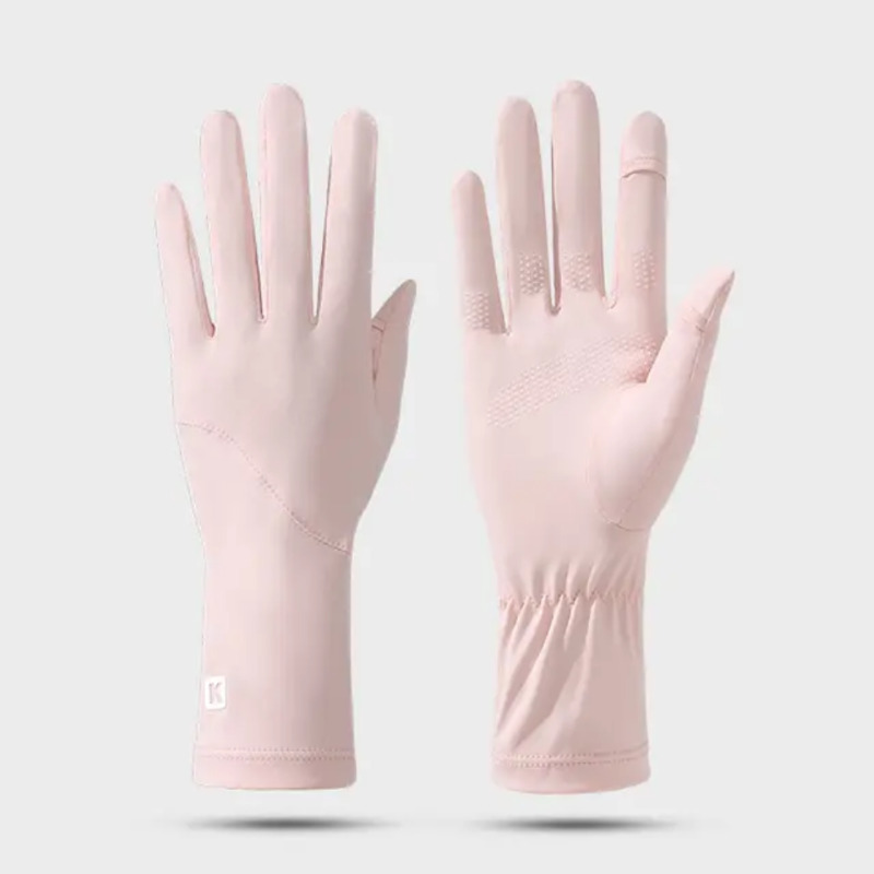 دستکش ضد آفتاب و ضد برنزه شدن UV Protection Gloves رنگ صورتی، محافظ پوست دست در برابر اشعه خورشید، مناسب برای استفاده روزانه و رانندگی Image