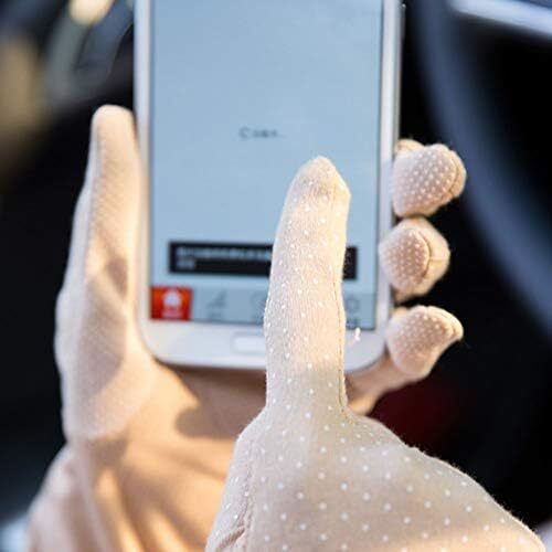 دستکش های ضد آفتاب سبک وزن زنانه محافظ در برابر اشعه ماوراء بنفش تابستانی دستکش های نخی رانندگی Image