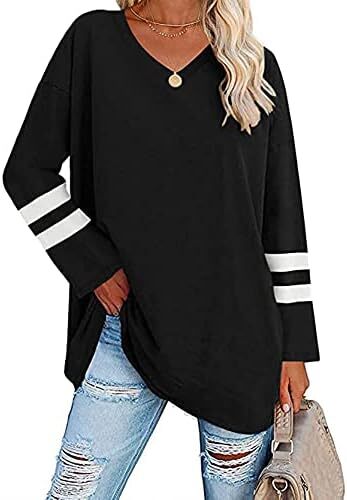 تی‌شرت زنانه یقه گرد/ویژه زنانه زنانه نیم‌آستین تی‌شرت‌های بیسبال سایز بزرگ تاپ‌های تونیک Image