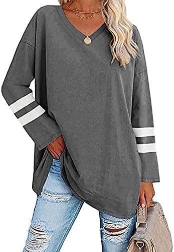 تی‌شرت زنانه یقه گرد/ویژه زنانه زنانه نیم‌آستین تی‌شرت‌های بیسبال سایز بزرگ تاپ‌های تونیک Image