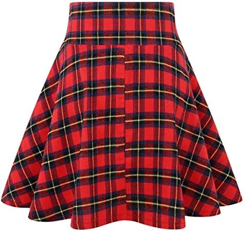 دامن های کوتاه چهارخانه گوتیک IDEALSANXUN برای دامن های چهارخانه کمر بلند زنانه Image