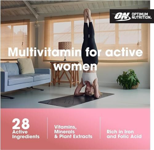 مکمل مولتی ویتامین روزانه زنانه با آهن، کپسول - 60 عدد، Optimum Nutrition (ON) Opti-Women، ویتامین C، روی و ویتامین D برای حمایت از ایمنی Image