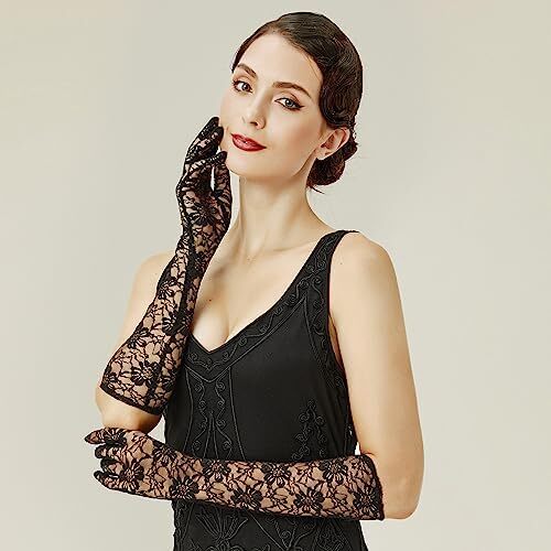 دستکش توری عروسی BABEYOND دستکش کوتاه زنانه برای مهمانی چای دستکش مچی ضیافت دستکش رقص تابستانی Image