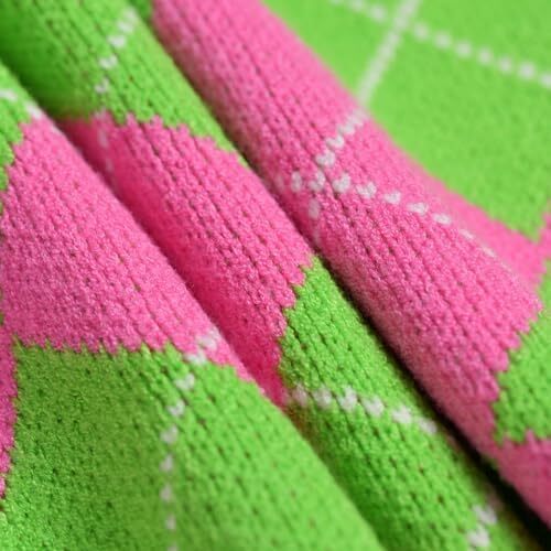 جلیقه ژاکت بافتنی Hyipels Argyle زنانه Y2K لباس بافتنی چهارخانه مدل لباس بافتنی Preppy Style V یقه تاپ تانک دخترانه Image