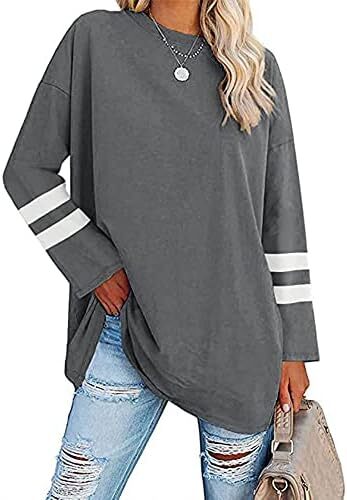 تی‌شرت زنانه یقه گرد/ویژه زنانه زنانه نیم‌آستین تی‌شرت‌های بیسبال سایز بزرگ تاپ‌های تونیک Image