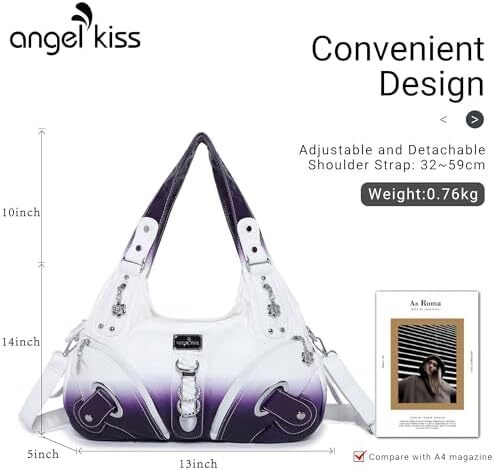 کیف دستی و کیف دستی Angelkiss Hobo برای زنان کیف دستی زنانه کیف زنانه کیف های شانه بزرگ روزانه Image