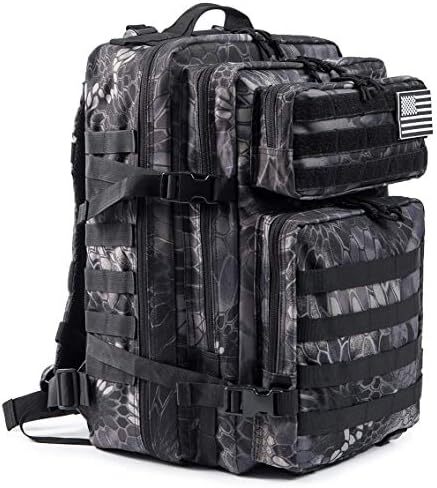 QT&QY 45L Military Tactical Backpacks Molle Army Assault Pack 3 Day Bug Out Survival Bag Hiking Treeking Rucksack Image
