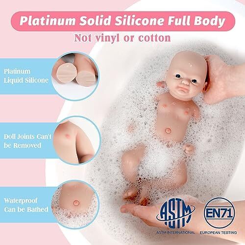 Vollence 12" Preemie Full Body Silicone Baby Doll Boy Lifelike Doll Reborn Surprice کودکان ضد استرس Image