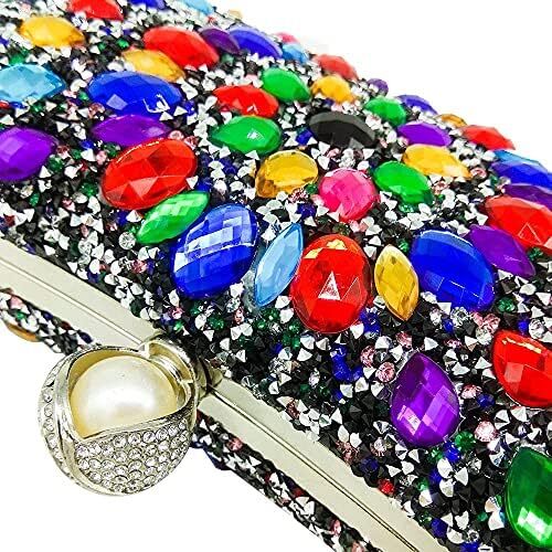 کیف پول‌های Clutch کریستالی Boutique De FGG برای کیف‌های شب زنانه کیف بدلیجات جشن عروسی Image
