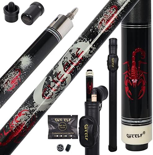 چوب استخر CUEELF، چوب بیلیارد کیو با محفظه سخت شفت کم انحراف چوب بیلیارد حرفه ای بیلیارد کیوس چوب 19.5-21 اونس Image