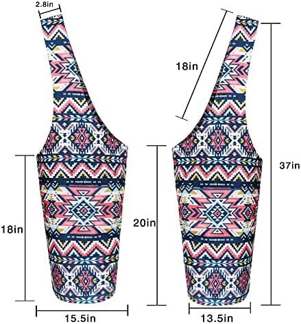 کیف مت یوگا چاپ شده مد روز با جیب کناری بزرگ و جیب زیپ دار کیف یوگا بلند و مناسب تشک های بزرگ - دارای لوازم جانبی یوگا بیشتر Image