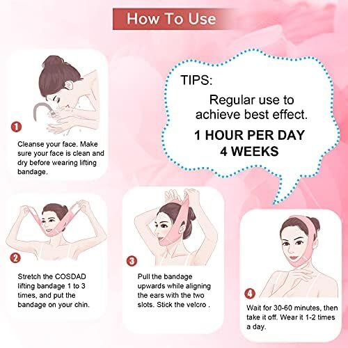 بند چانه دوگانه قابل استفاده مجدد - ماسک لیفتینگ V شکل برای زنان، با فناوری لیفتینگ نوآورانه، تنفس‌پذیر و راحت، مناسب برای همه Image