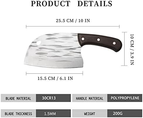 چاقوی گوشت‌خوری TJ POP به طول 6.2 اینچ، چاقوی سبزی‌خوری فوق‌العاده تیز و سبک، چاقوی خردکن تمام‌تنگ، چاقوی سرآشپز صربستان، تیغه استیل ضدزنگ با ضخامت 1.5 میلی‌متر، سری شکل ماهی HP01004 Image