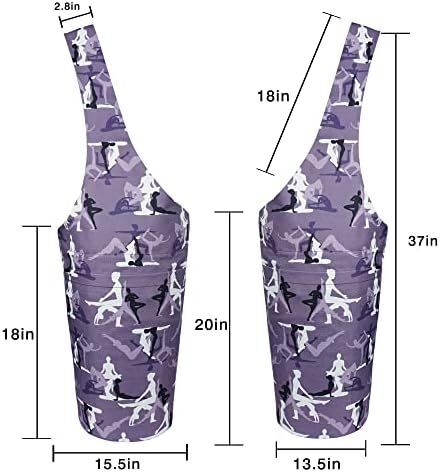 کیف مت یوگا چاپ شده مد روز با جیب کناری بزرگ و جیب زیپ دار کیف یوگا بلند و مناسب تشک های بزرگ - دارای لوازم جانبی یوگا بیشتر Image