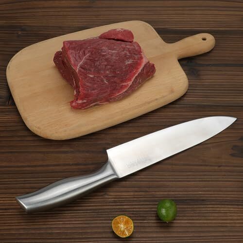 ست مجموعه چاقوهای isheTao برای آشپزخانه با بلوک، مجموعه چاقو ۱۵ تکه آشپزخانه، مجموعه چاقوهای سرآشپز فوق‌العاده تیز برای آشپزخانه، مجموعه چاقو با بلوک استیل ضد زنگ کربن بالا با تیزکن، نقره‌ای Image