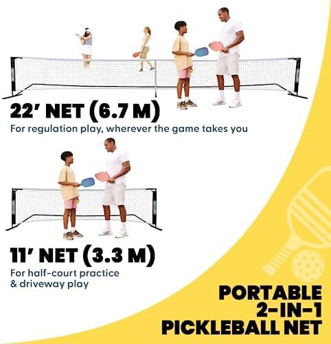 ست توری بدمینتون قابل حمل بولدر - برای تنیس، تنیس فوتبال، پیکلبال، والیبال کودکان - تور ورزشی نایلونی با میله با نصب آسان Image