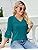 TFSDOD زنانه یقه V یقه 3/4 تاپ آستین زنگ دار یقه یقه دار پیراهن آستین دار یقه دار بلوزهای گشاد تابستانی تابستانی Thumbnail