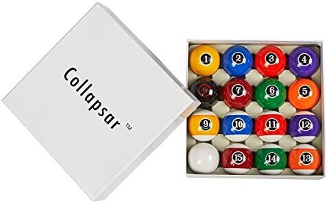 توپ های بیلیارد 2-1/4 اینچی کولاپسار لوکس 2-1/4 اینچی توپ بیلیارد به سبک چرخشی مرمری ست کامل 16 توپی (چند سبک موجود) Image