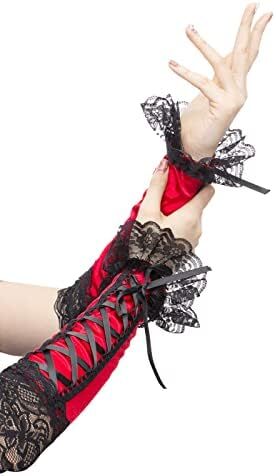 دستکش زنانه بدون انگشت JISEN با آرنج بند استیمپانک گرم کننده بازو Image