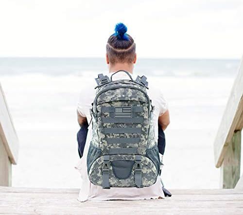 کوله پشتی تاکتیکی Jueachy برای مردان Molle Military Rocksack Pack 30L ضد آب با پچ پرچم ایالات متحده آمریکا Image