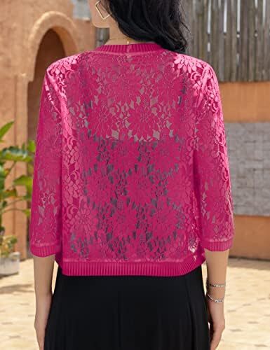 ژاکت بولرو قلاب بافی زنانه FindThy توری گلدار Image