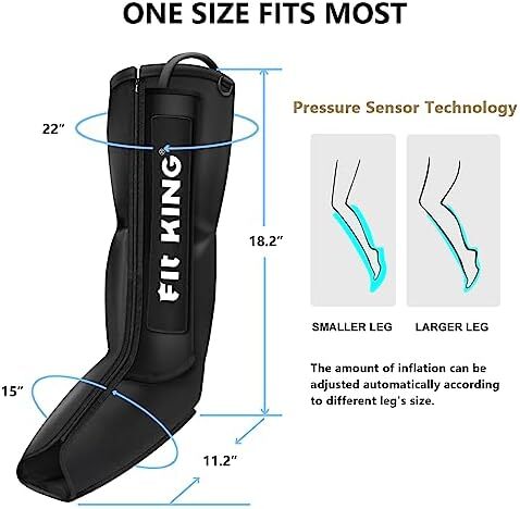 ماساژور چکمه های فشرده کننده پا FIT KING برای ریکاوری پا و ساق پا، ماساژور ارتقا یافته ساق پا برای گردش خون، آرامش عضلانی، تسکین درد و درد Image