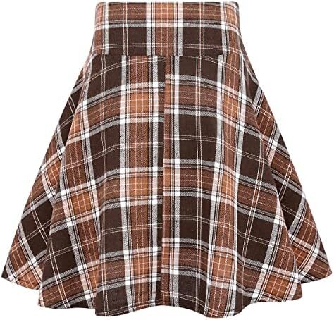 دامن های کوتاه چهارخانه گوتیک IDEALSANXUN برای دامن های چهارخانه کمر بلند زنانه Image