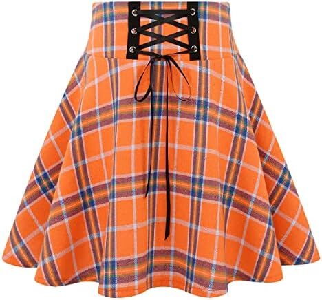 دامن های کوتاه چهارخانه گوتیک IDEALSANXUN برای دامن های چهارخانه کمر بلند زنانه Image