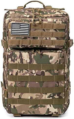 QT&QY 45L Military Tactical Backpacks Molle Army Assault Pack 3 Day Bug Out Survival Bag Hiking Treeking Rucksack Image