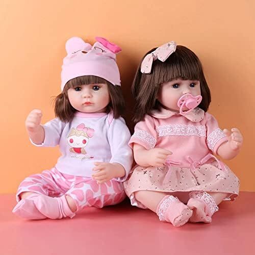 Nano Classic 16 inch 42cm Reborn Baby Doll بدن نرم پنبه ای سیلیکونی نوزاد واقعی مانند عروسک نوزاد عروسک اسباب بازی دخترانه هدیه عروسک-سفید Image