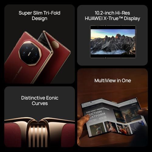 HUAWEI Mate XT | ULTIMATE DESIGN Super Slim Tri-Fold Design Smartphone, 16GB+1TB, Ultra Aperture XMAGE Camera, 10.2-inch Hi-Res HUAWEI X-True Display + MultiView in One, Red + Gifts Image
