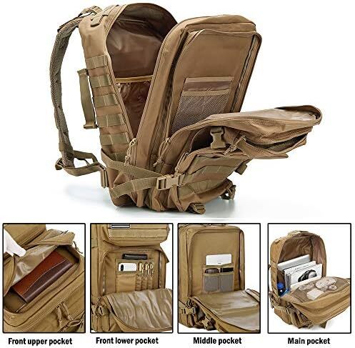QT&QY 45L Military Tactical Backpacks Molle Army Assault Pack 3 Day Bug Out Survival Bag Hiking Treeking Rucksack Image