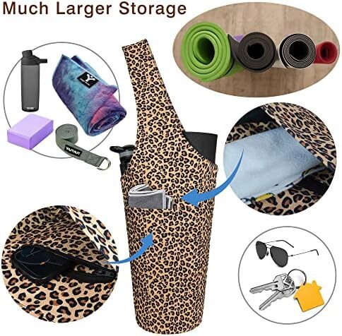 کیف مت یوگا چاپ شده مد روز با جیب کناری بزرگ و جیب زیپ دار کیف یوگا بلند و مناسب تشک های بزرگ - دارای لوازم جانبی یوگا بیشتر Image