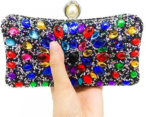 کیف پول‌های Clutch کریستالی Boutique De FGG برای کیف‌های شب زنانه کیف بدلیجات جشن عروسی Image