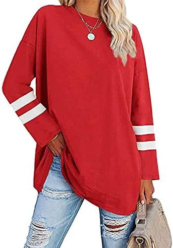 تی‌شرت زنانه یقه گرد/ویژه زنانه زنانه نیم‌آستین تی‌شرت‌های بیسبال سایز بزرگ تاپ‌های تونیک Image