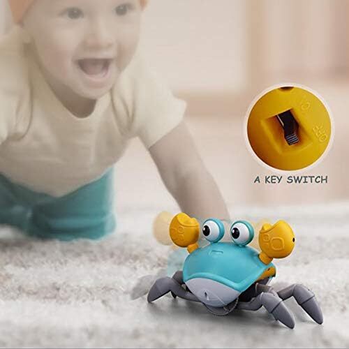 AliAliAli Baby Educational Electric Runaway Led And Music Crab Toy, 1 2 3 Years (فیروزه ای) - آبی Image