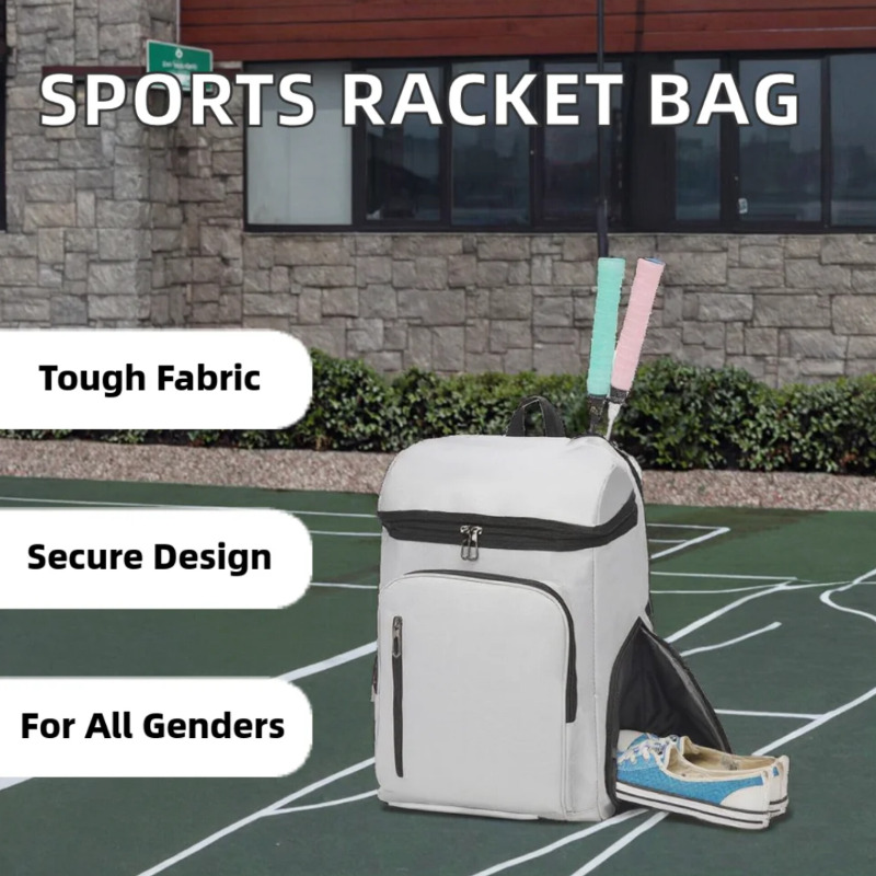 کیف کوله‌پشتی راکت تنیس حرفه‌ای بزرگ با محفظه کفش ضدآب | مناسب تنیس، بدمینتون، اسکواش و پیکل‌بال (نوجوان و بزرگسال) Image
