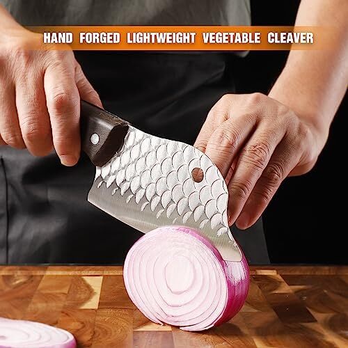 چاقوی سبزی خردکن کوچک TJ POP به طول ۴.۸ اینچ، چاقوی سبک برای زنان، چاقوی گوشت به شکل دلفین با تیغه استیل ضد زنگ به ضخامت ۲ میلی‌متر، سری شکل ماهی HP01001 Image