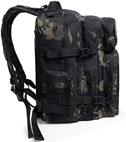 QT&QY 45L Military Tactical Backpacks Molle Army Assault Pack 3 Day Bug Out Survival Bag Hiking Treeking Rucksack Image