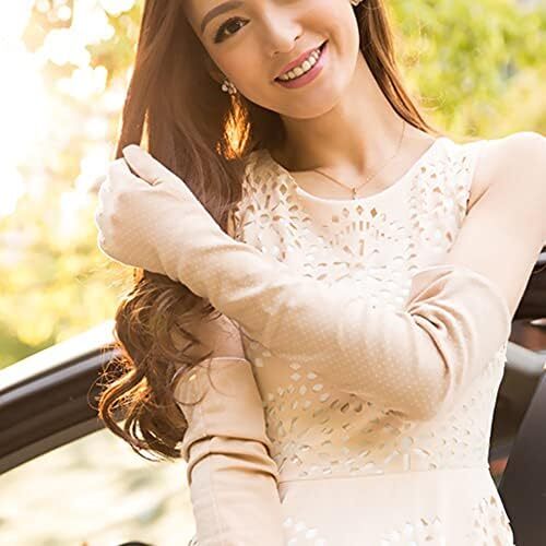 دستکش های ضد آفتاب سبک وزن زنانه محافظ در برابر اشعه ماوراء بنفش تابستانی دستکش های نخی رانندگی Image