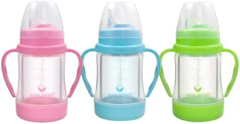 Green Sprouts baby Glass Sip & Straw Cup, 6 Months +, Light Lime, Piece of 1 Image