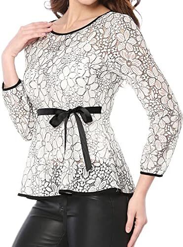 بلوزهای پپلوم توری آستین بلند زنانه آلگرا K Image