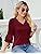 TFSDOD زنانه یقه V یقه 3/4 تاپ آستین زنگ دار یقه یقه دار پیراهن آستین دار یقه دار بلوزهای گشاد تابستانی تابستانی Thumbnail