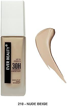 کرم فونداسیون Ever Beauty Super Stay کانسیلر با پوشش کامل آرایش صورت مرطوب کننده با ماندگاری تا 30 ساعت برای پوست های مختلف آرایش ضد آب ضدآب ضد حساسیت 45 میلی لیتری (بژ برهنه)