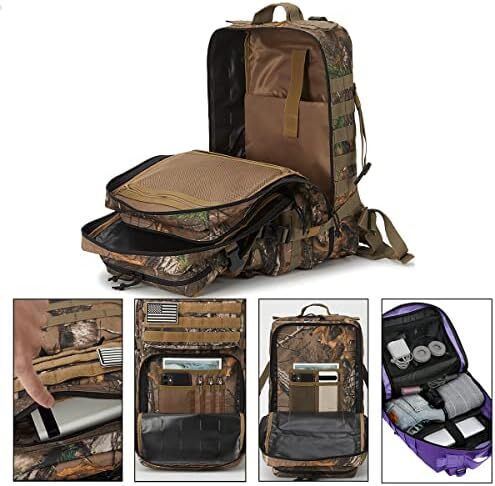 QT&QY 45L Military Tactical Backpacks Molle Army Assault Pack 3 Day Bug Out Survival Bag Hiking Treeking Rucksack Image