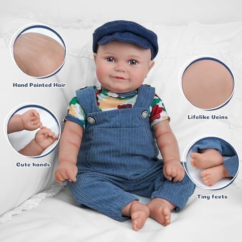 BABESIDE Reborn Baby Dolls Boy - 20 inch Handmade Realistic Soft Vinyl Body Life Like Realistic Newborn Baby Dolls for Girls Boys Kids Age 3+ Image