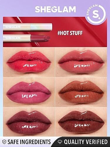 آرایش SHEGLAM - Pout-Perfect Shine Lip Plumper - Moisturizing Plumping Lip Glass Solid Rentigeing (مواد داغ) Image