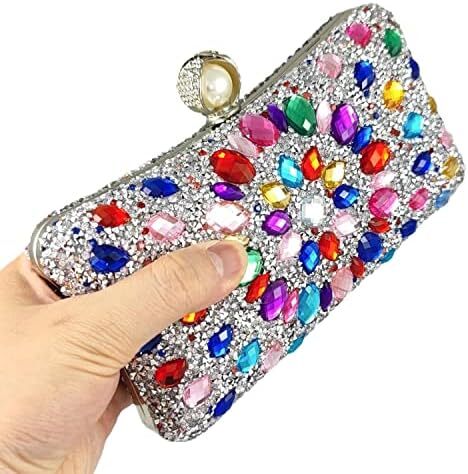 کیف پول‌های Clutch کریستالی Boutique De FGG برای کیف‌های شب زنانه کیف بدلیجات جشن عروسی Image