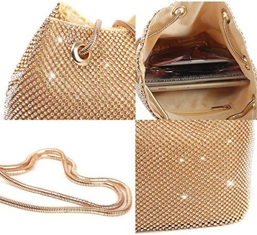Mogor زنانه مثلث Bling براق کیف تاج جعبه کلاچ شب کیف های لوکس مهمانی Image